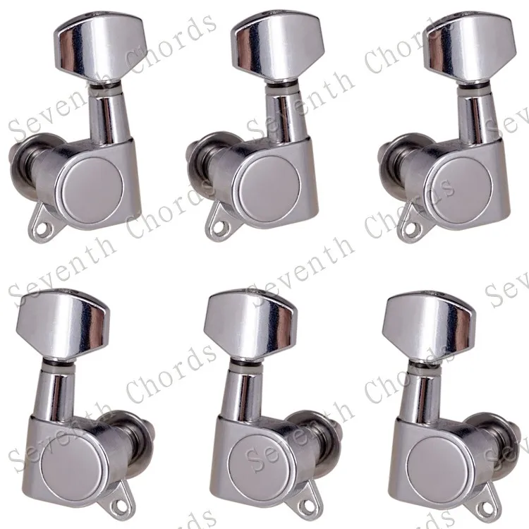 Набор 6 шт. Sealed-gear Guitar Tuning Pegs ключи тюнеры машинные головки для гитары-хромовый и черный и золотистый выбор - Цвет: Chrome A Set 3L3R