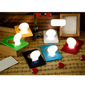 

Mini Lighting Wallet Card Pocket Led Card Night Light Lamp Creative Turn On By Folding Up The Light Bulb Card