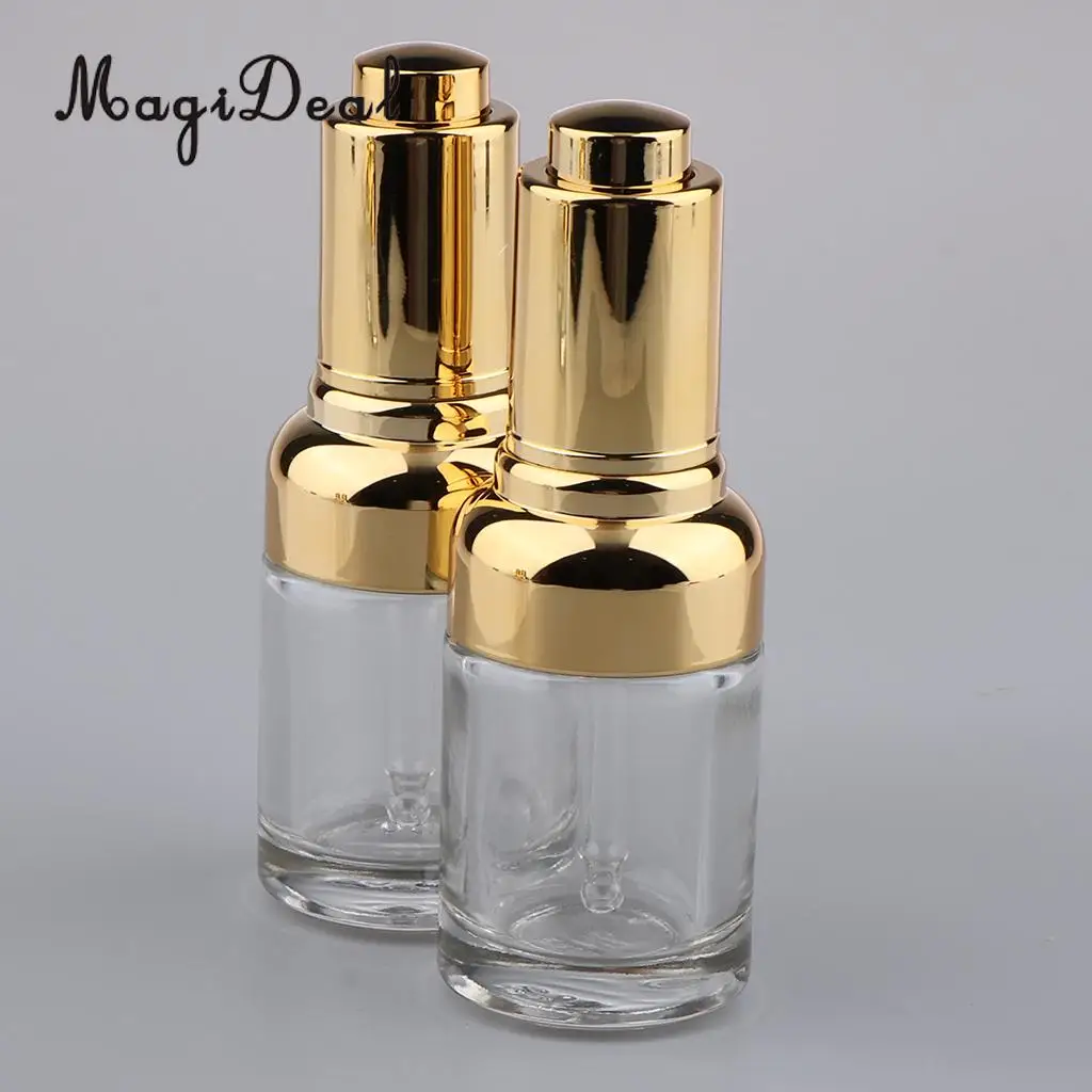 2Pcs Empty Dropper Bottles Essential Oils Dispenser Perfumes Pipette Vials 30ml/1 Ounce