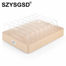 SZYSGSD QC 3.0 Smart 8 Port USB Phone Charger With Phone Stand Quick Charging Station Multiple Charger Desktop for Smartphones