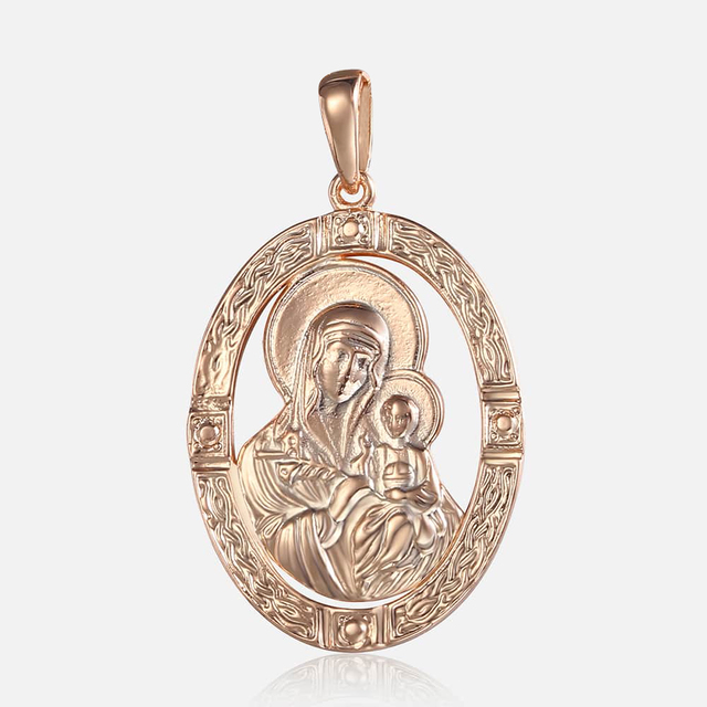 Blessed Virgin Mary Pendant Necklace For Women Men 585 Rose Gold Necklace Fashion Jewelry Wholesale Gifts 50.5cm GP192