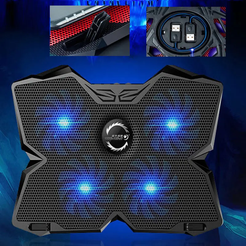 

USB Cooling Pad Computer Peripherals with Four 1200RPM 140mm Fans for 15.6 to 17 Inch Notebook Laptops DJA99