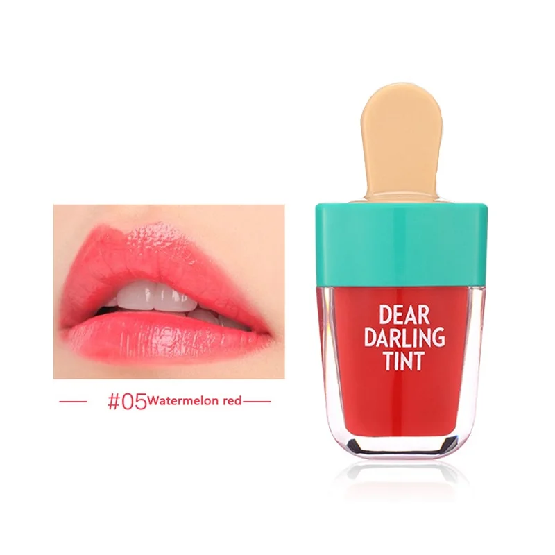 1PC batom Super Ice Cream Lip Gloss Waterproof Long Lasting Makeup Liquid Lipstick Sweet Red Lip Tint 5 color 1PC batom Super Ice Cream Lip Gloss Waterproof Long Lasting Makeup Liquid Lipstick Sweet Red Lip Tint 5 color