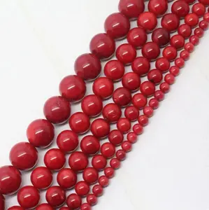 Натуральные красные коралловые бусины 3 мм 4 мм 6 мм 8 мм 10 мм 12 мм 14 мм круглые морские бамбуковые коралловые бусины 15,5 