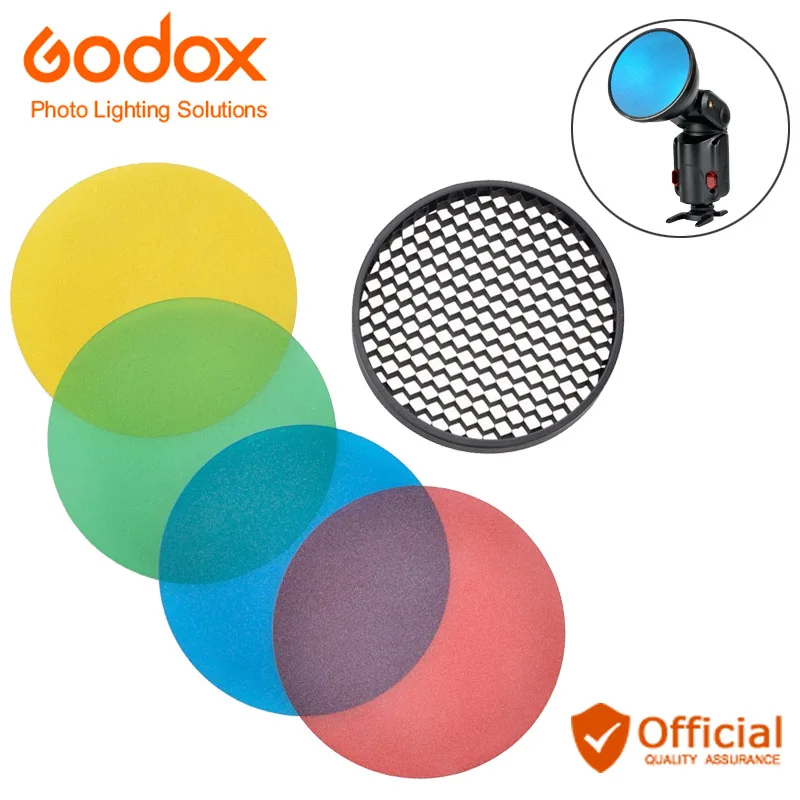 Godox AD S11 цвета фильтр гель пакет + сотовая сетка крышка отражатель комплект для