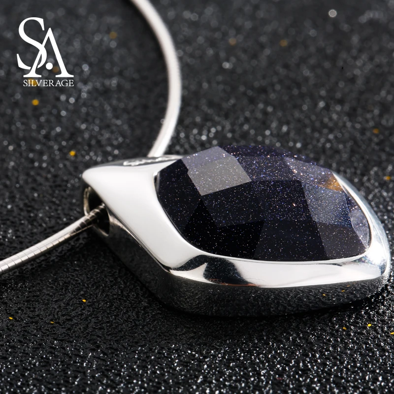 

925 Sterling Silver Choker Necklace for Women Black Gemstone Aventurine Chocker Necklaces Fine Jewelry 2018 Gift
