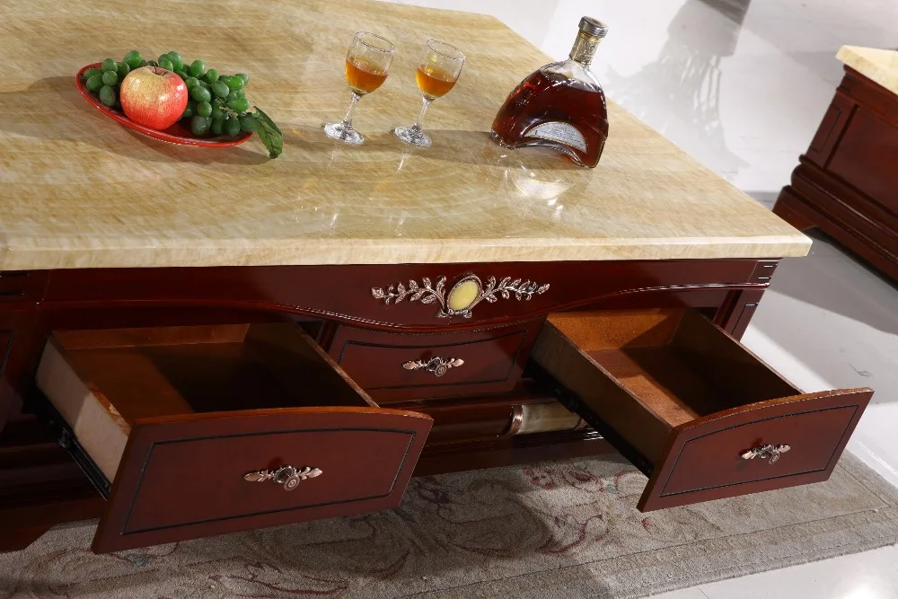 antique wooden coffee table storage drawer marble top made in China living room furniture antique wooden coffee table storage drawer marble top made in China living room furniture