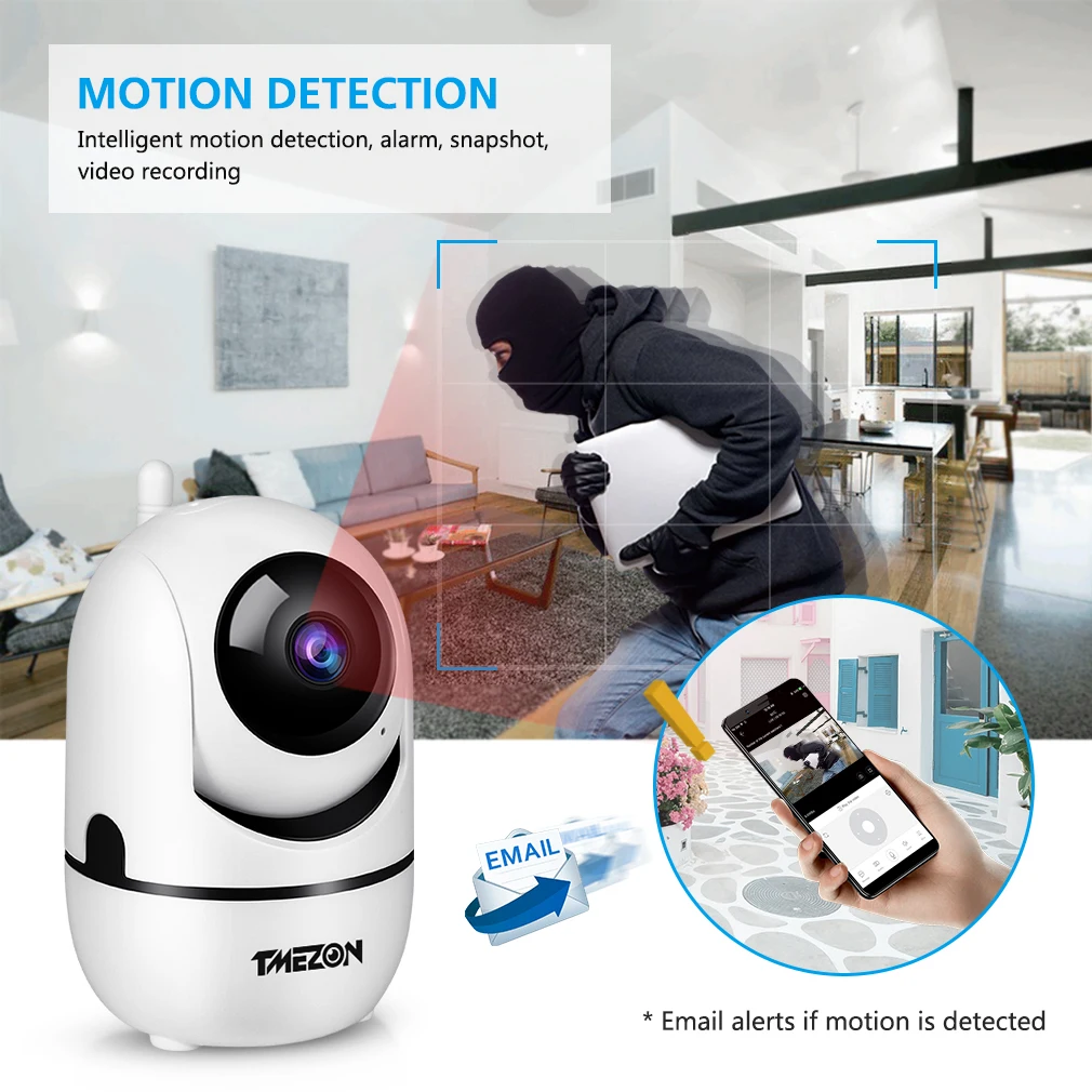 TMEZON 1080P радионяня HD WiFi Беспроводная домашняя безопасность 2.0MP ИК-камера видеонаблюдения с двухсторонней аудио IP-камерой