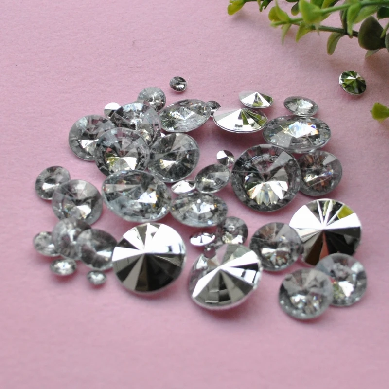 

3D do not flat back rhinestone clear color gems for DIY decoration mixed sizes(6mm~22MM,total 8sizes)