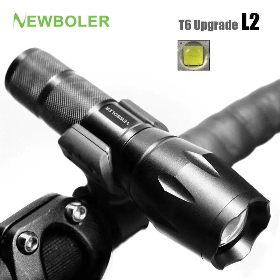 

NEWBOLER Bicycle Light 5 Mode XM-L2 LED Bike Light Front Torch + Holder Waterproof 3800 Lumens Led Rechargeable Flashlights USB