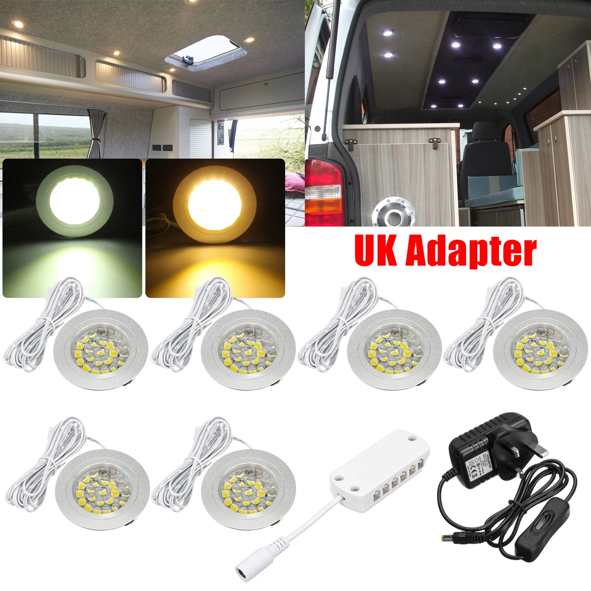 Buy Universal 12V Interior Bedside LED Spot Light Ceiling Dome Lamp for
