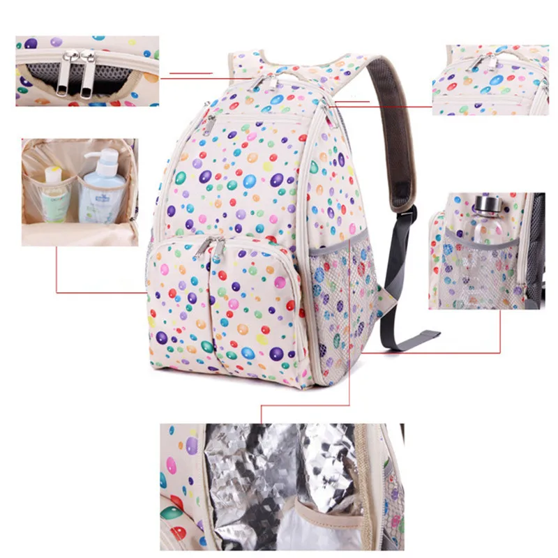 Two Bags Hot Sell! 2018 Mom Diaper Bags + Baby Anti-Lost Bag Flower Printed Diaper Bag Shoulder Multifunctional Pregnant Women Outgoing bags16