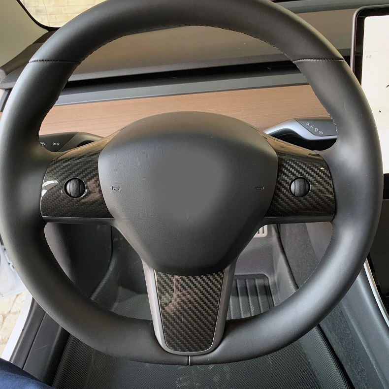 

Car Interior Steering Wheel Panel Cover Trim Decoration Sticker For Tesla Model 3 Model Three Interior Mouldings 3