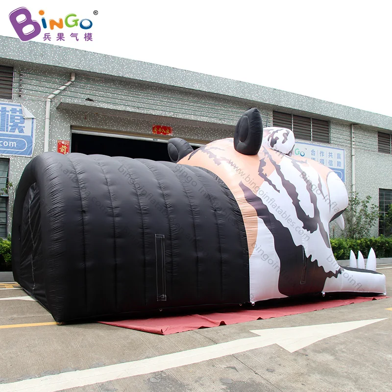  customized 8m inflatable tiger tunnel inflatable tiger mascot tunnel inflatable football tunnel- to