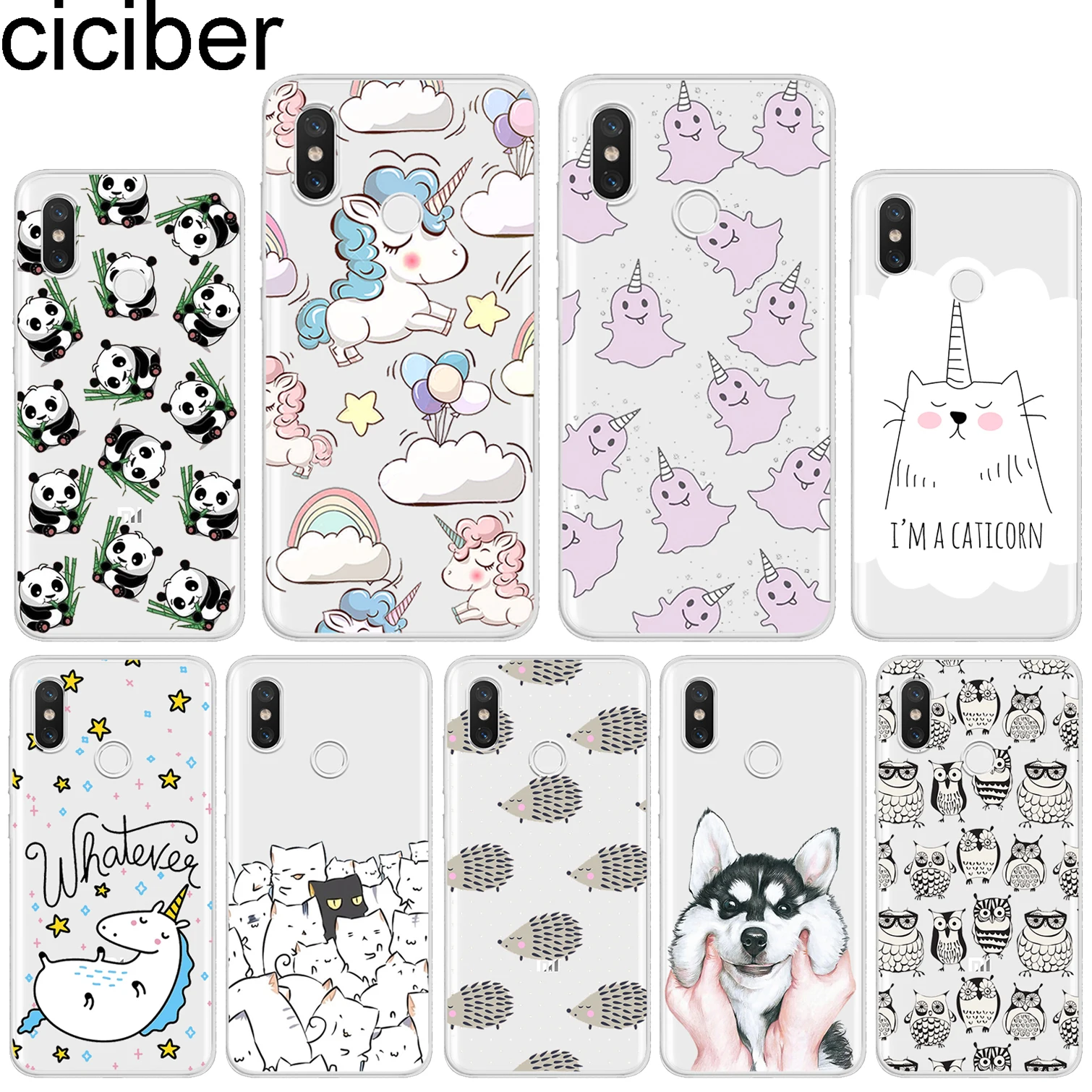

ciciber for Xiaomi MIX MAX 3 2 1 S Pro TPU For Xiaomi A2 A1 8 6 5 X 5C 5S Plus Lite SE Poco Phone F1 Cases Cute Unicorn Fundas