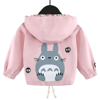 

New Children jacket spring Autumn girl jacket Baby Girl Clothes Cartoon Totoro Printed Long Sleeve Kids Hooded Outerwear Coats