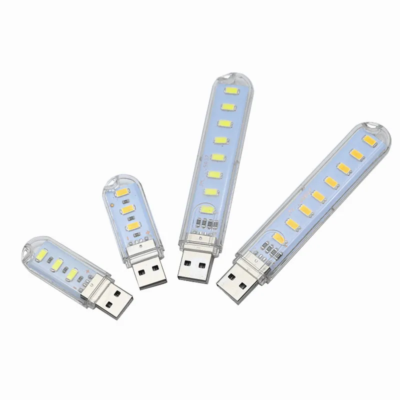 Мини Портативный USB ночник 3 светодиода 8 светодиодов 5730 SMD настольная книга для чтения 5 В для PC ноутбук компьютер мобильный Мощность