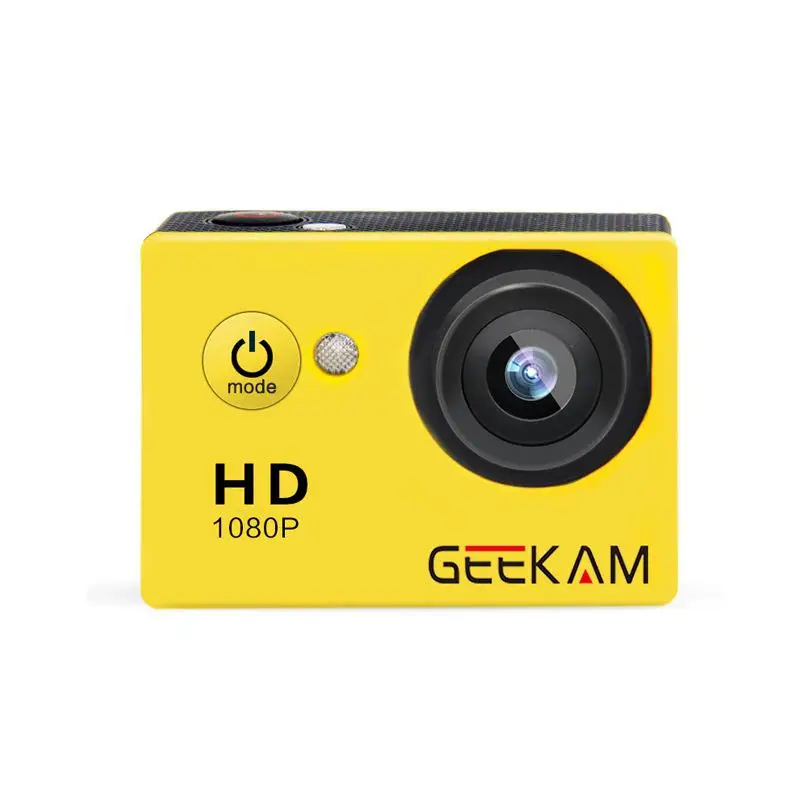 yellow GEEKAM A9 экшн-камера 1080P 140D Full HD 2,0 дюймов водонепроницаемая мини-камера для занятий спортом DVR Camcorde go Sport Video pro камера - Color: yellow