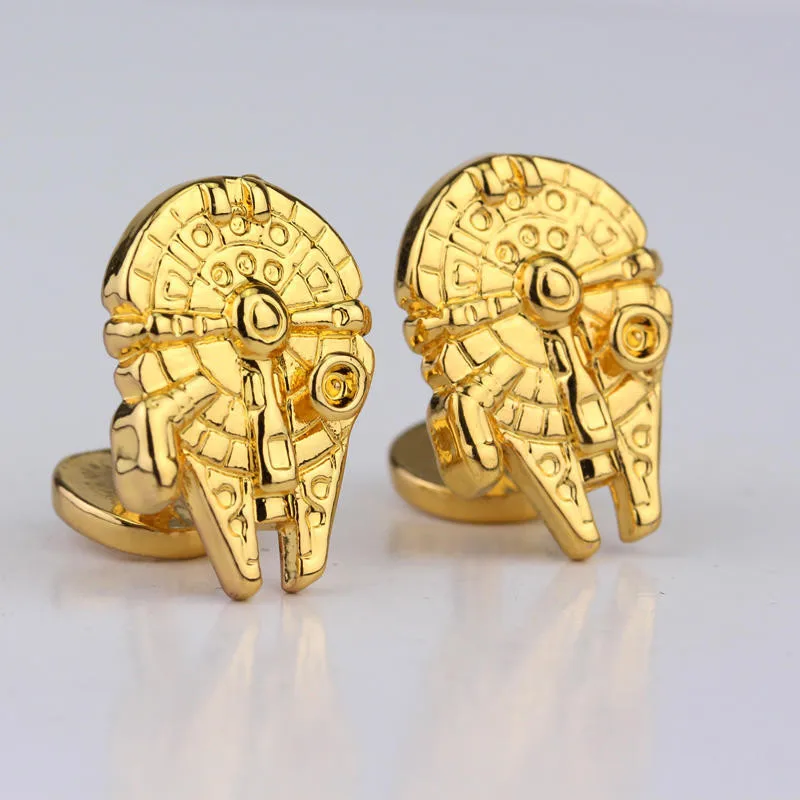 

Movie Jewelry Star Wars Millennium Falcon Cufflinks Men Shirt Cuff Links Students Uniforms Cuff Buttons Pins Tie Clips&Cufflinks