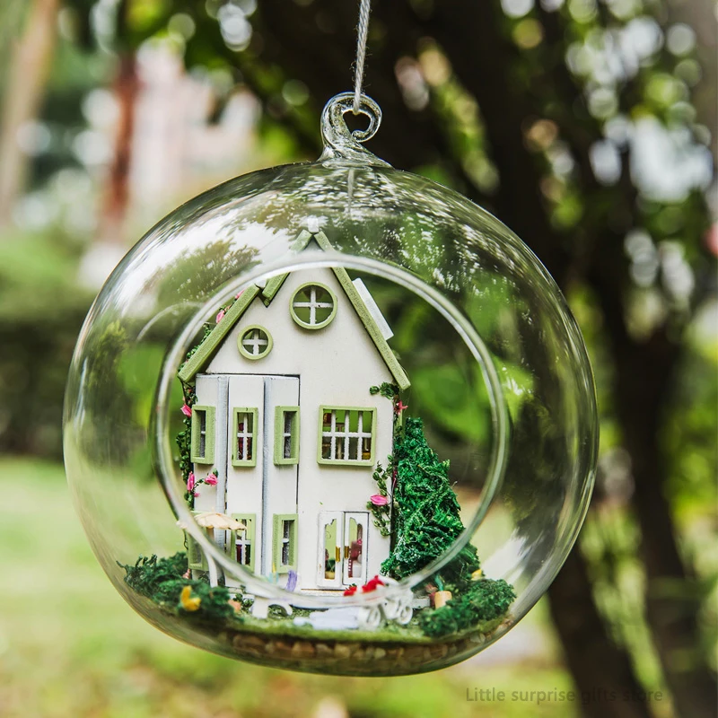 

DIY Glass Ball 3D Miniature Assemble Model Mini-Sunshine Alis Building Dollhouse Kits with Funitures for Kids Creative Gift