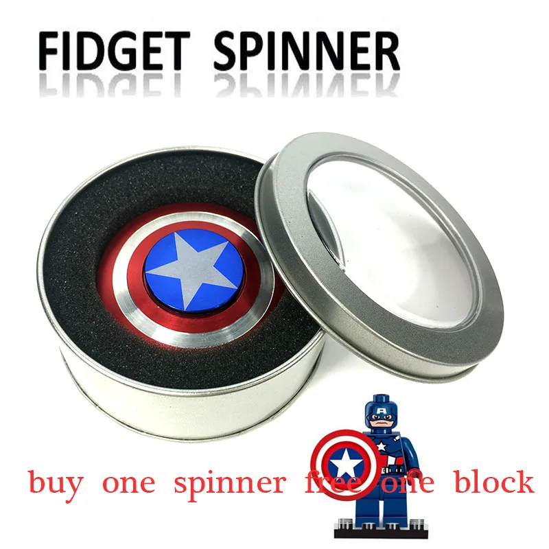 

Fidget Metal Finger Spinner Captain America Shield Marvel Toy Tri Hand Top Spinners beyblade Bearing Superheroes