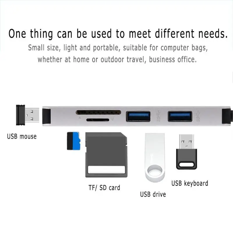 Алюминиевый сплав Тип usb-C концентратора Тип-C до 3 Порты USB 3,0 SD/TF Card Reader адаптер кабель для Mac Windows ноутбука Высокое качество