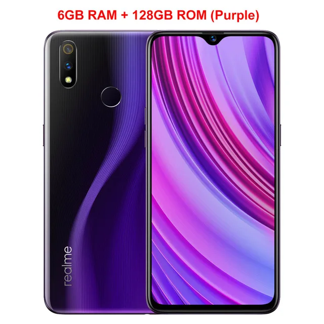 Мобильный телефон Realme X Lite 4/6G 64/128G Android, 4G LTE Snapdragon 710, четыре ядра, 6,3 дюймов, с отпечатком пальца, 20 Вт, VOOC - Цвет: 6G 128G purple