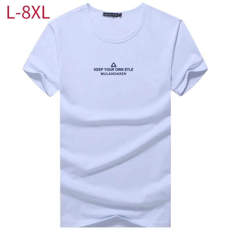 Plus Size Cotton Thin T Shirt For Men Summer Male Casual Loose Short ...