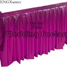 Лидер продаж Bronzing покрытием лайкра спандекс Юбка для стола для свадьбы Скатерти украшения