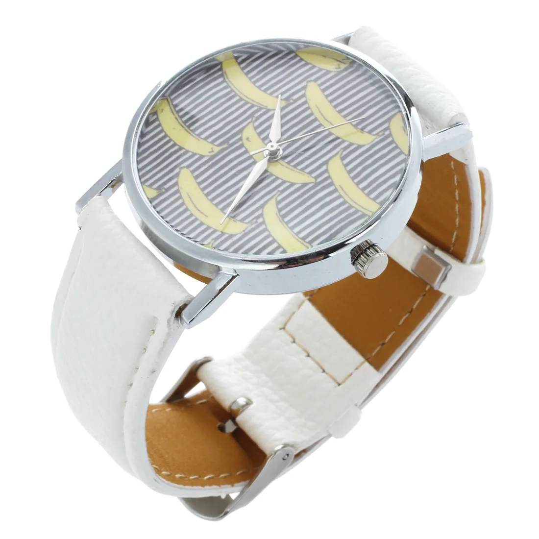 

Practical Mens Womens Unisex Watches Pattern Leather Band Analog Quartz Vogue Wrist Watch (Banana Pattern)
