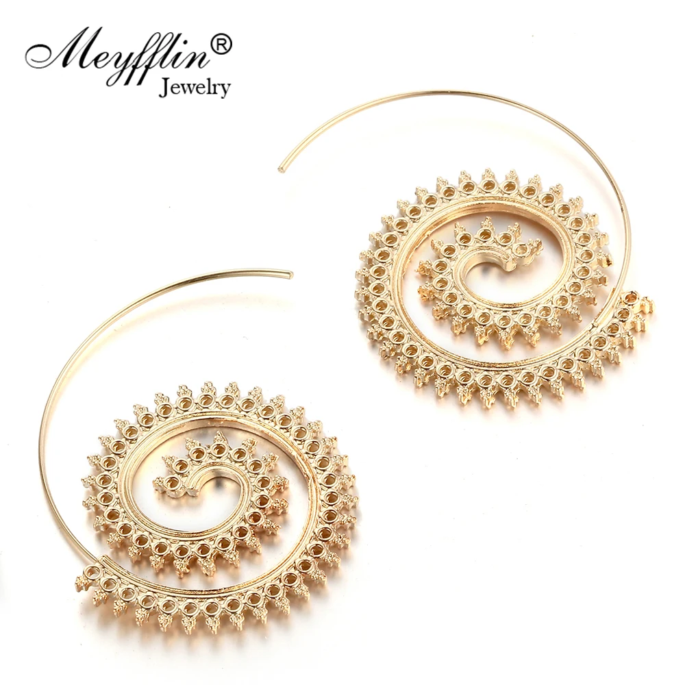 Meyfflin 8 Types Swirl Hoop Earrings For Women 2017 New Bohemian Meyfflin 8 Types Swirl Hoop Earrings For Women 2017 New Bohemian Geometric Earring Female Punk Round Boho Jewelry Bijoux In From