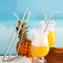 3 шт нержавеющей стали питьевой соломенная Чистящая щетка высокого качества гнутый Металл щетки для соломинок кухонный бар для питья аксессуары