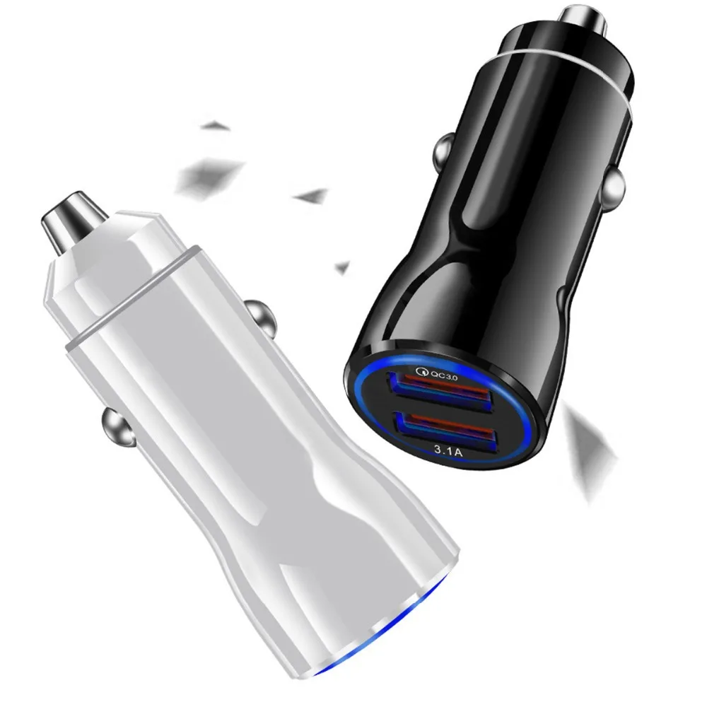 

Universal Dual USB Car Charger QC3.0 Quick Charge Adapter 5V 3.1A Mobile Phone Fast Charging For iPhone Apple 6 X Samsung Xiaomi