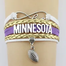 Миннесота браслеты с футбольной тематикой Jewelry кожаный браслет для женщин мужчин талисманы Рождественский подарок может быть на заказ