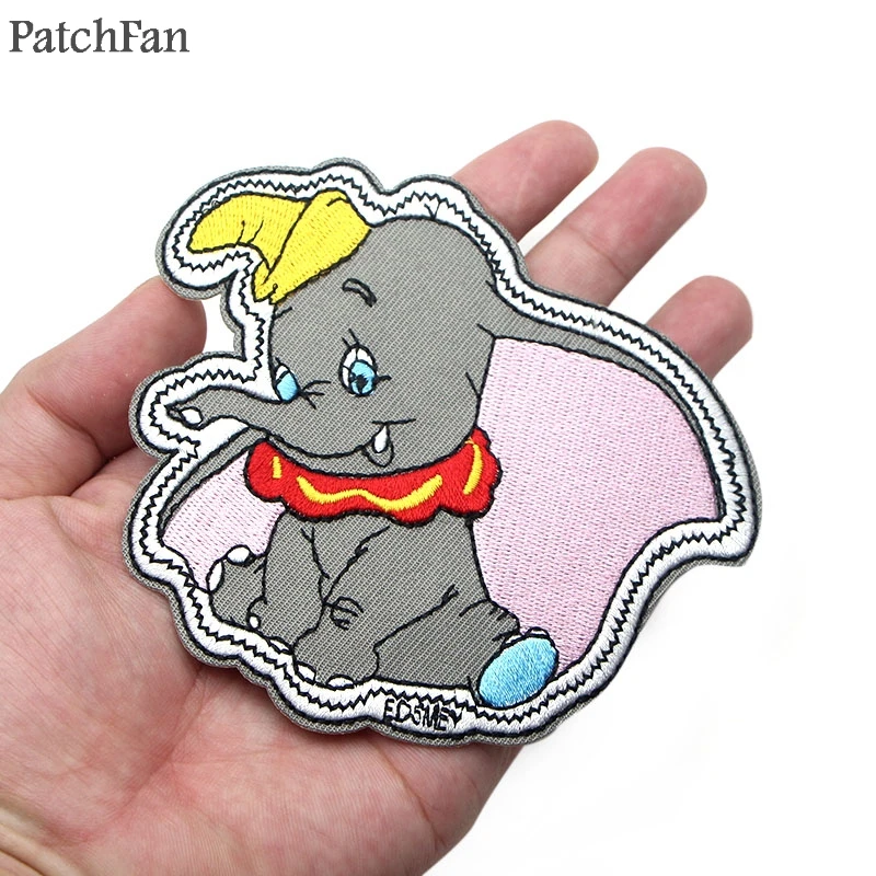 Patchfan слон Дамбо мультфильм железные нашивки одежда para diy вышитые значки швейная аппликация Лоскутные наклейки A0751