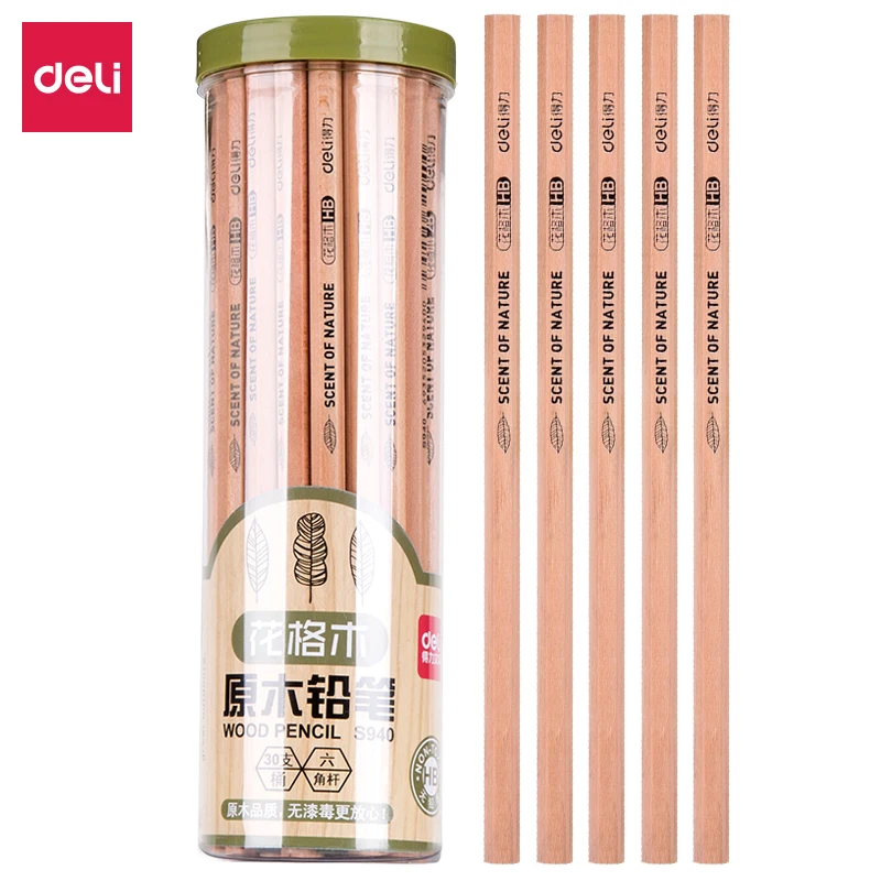 

Deli D940 30pcs kawaii wood pencil set HB cute Hexagon nature scented pencils for school office supplies stationery kids gift
