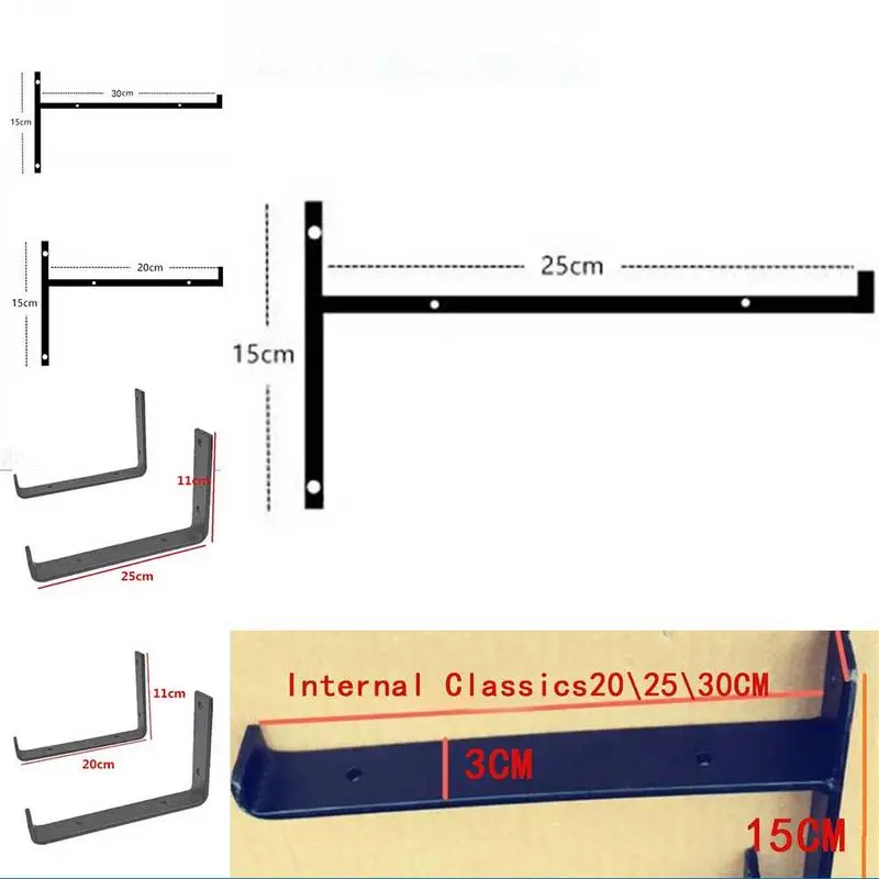 2 قطعة كتيفة حديد رف الجدار كلمة التقسيم رف جدار اللوح خزانة T على شكل الزخرفية إطار يعلق على الحائط شنت ترايبود