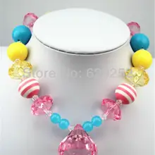 10 шт. в партии Красочные сорбет Сладости Коренастый Bubblegum Акриловые Капли воды дети лето ожерелье CB038