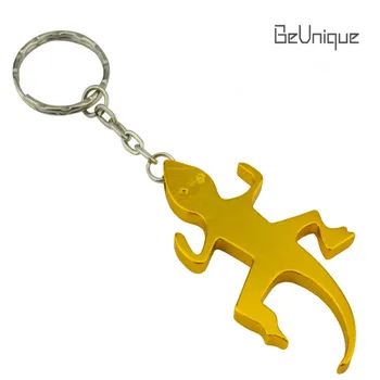

Aluminium Alloy Animal Gecko Bottle Opener keychain Metal beverage Can opener with keyring Promotion Gift Wholesale Custom logo