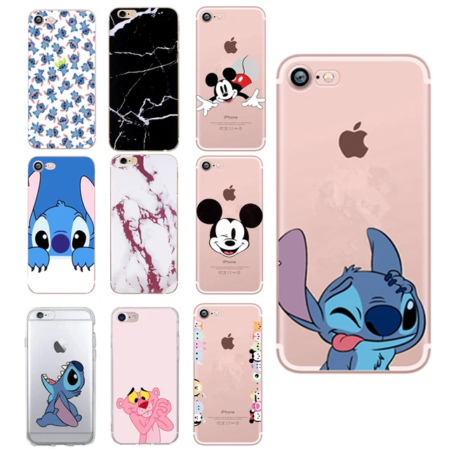 For iPhone X Case Printed Cartoon Stitch Lovely Silicone TPU Back Cover for IPhone 7 5 S 5 6 6S 7plus 8 Plus XS Case Soft Coque