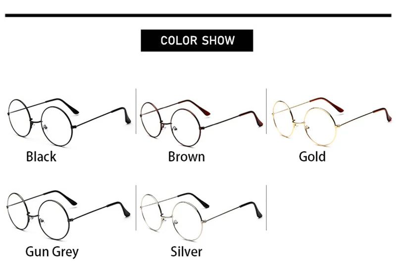 Модные классические ретро большие круглые винтажные стеклянные оправы, металлическая оправа, прозрачные линзы, очки для глаз, женские и мужские оптические очки