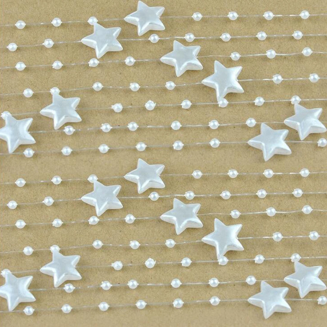 

2016 New 5M Star And Round Artificial Pearls Bead Garland Spool Rope Chain Wedding Party Home Decor Diy Accessory