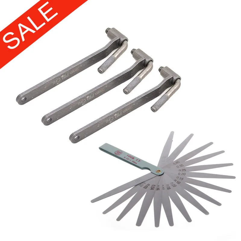 

3x Universal Motorcycle Engine Valve adjustment tool valve screw wrench 8mm 9mm 10mm & 1x Feeler gauge
