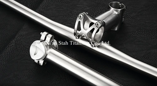 Titanium 3Al 2 5V Bicycle Part Group Handlebar 25 4mm 31 8mm Seatpost 27 2 mm