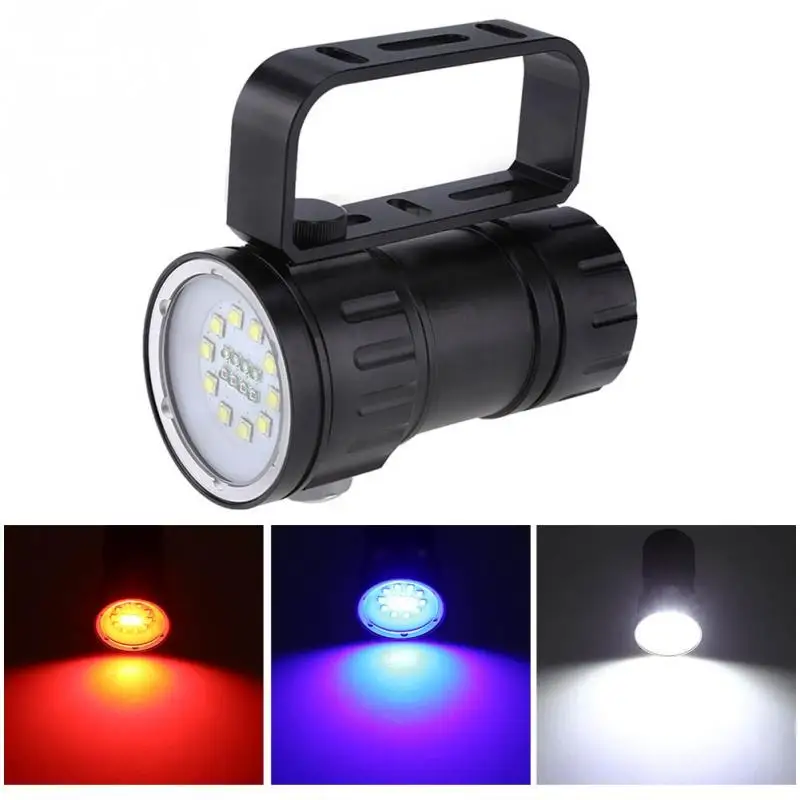 

3.7V 12000 Lumens Diving Flashlight LED Photography Diving Flashlight Torch Underwater 80m Waterproof with Bracket Stand