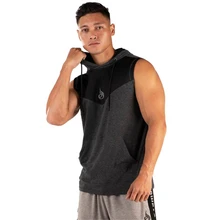 Мужская майка на бретельках для бодибилдинга, толстовка с капюшоном, летний спортивный костюм для фитнеса, повседневный модный жилет, одежда