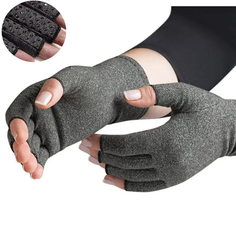 

Silicon Antiskid Compression Gloves Half Finger Arthritis Gloves Cycling Fitness Relief Hand Pain Pressure Gloves Therapy Joint