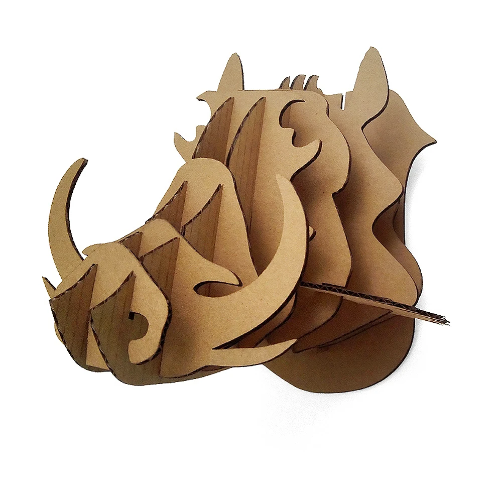 

3D Wild Hogs Animal Model Paper Craft Jigsaw Puzzle Big Size DIY handmade Parent-kid Game Play Nice Display Home Wall Decoration