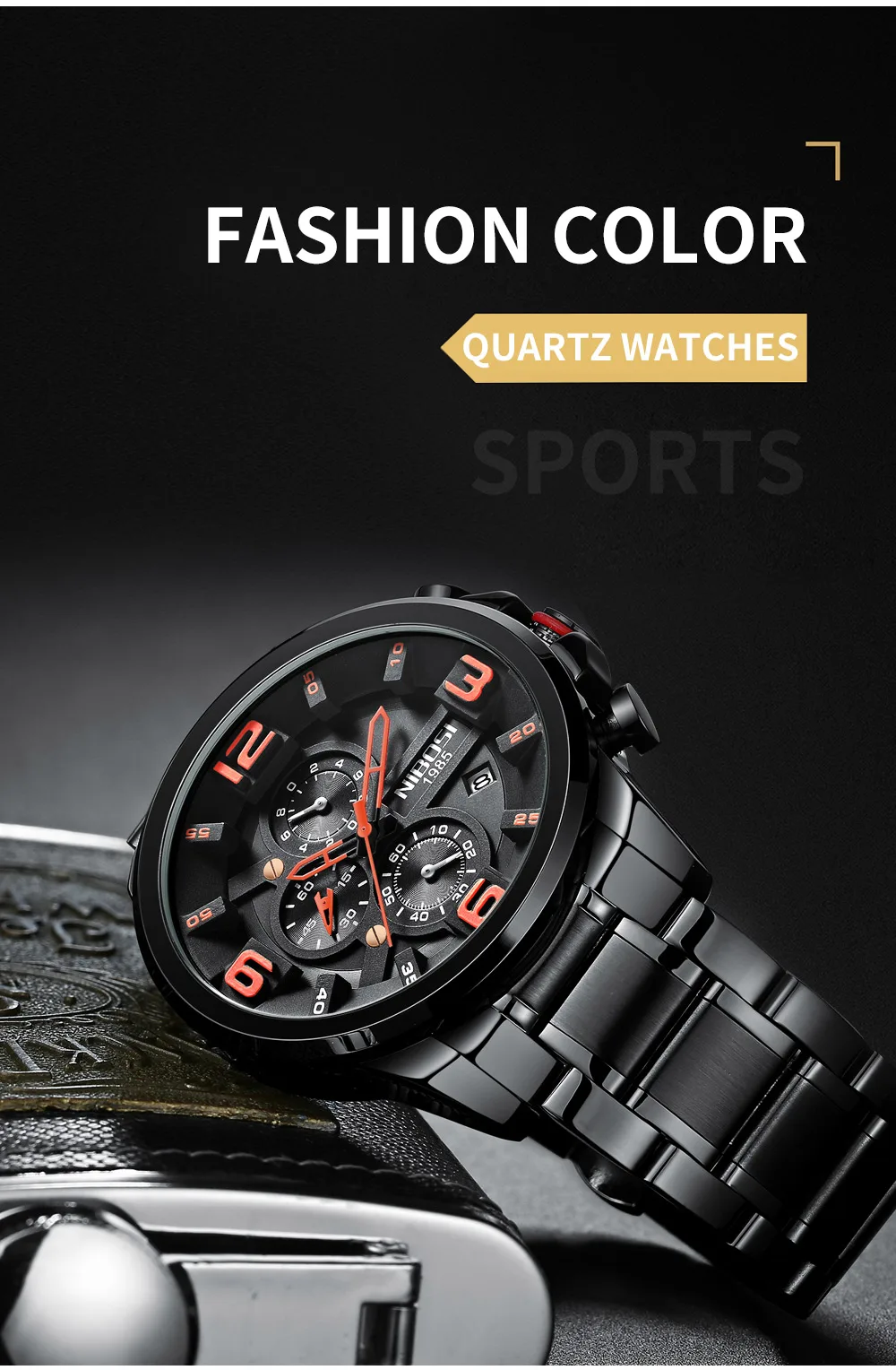 NIBOSI Reloj Hombre 2018 Men Watches Top Brand Luxury Sports Watches For Men Watches 2018 Luxury Brand Waterproof Full Steel     (5)
