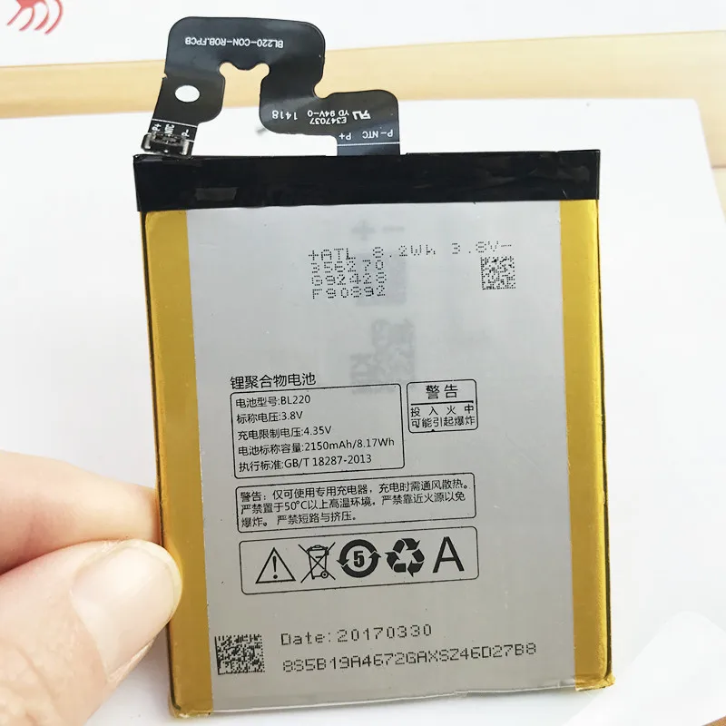 

Original 2150mAh BL220 Lithium Ion Replacement Battery For Lenovo S850 S850T Mobile Phone Battery